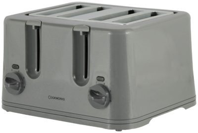 Cookworks - Toaster - KT-223 - 4 Slice - Silver.